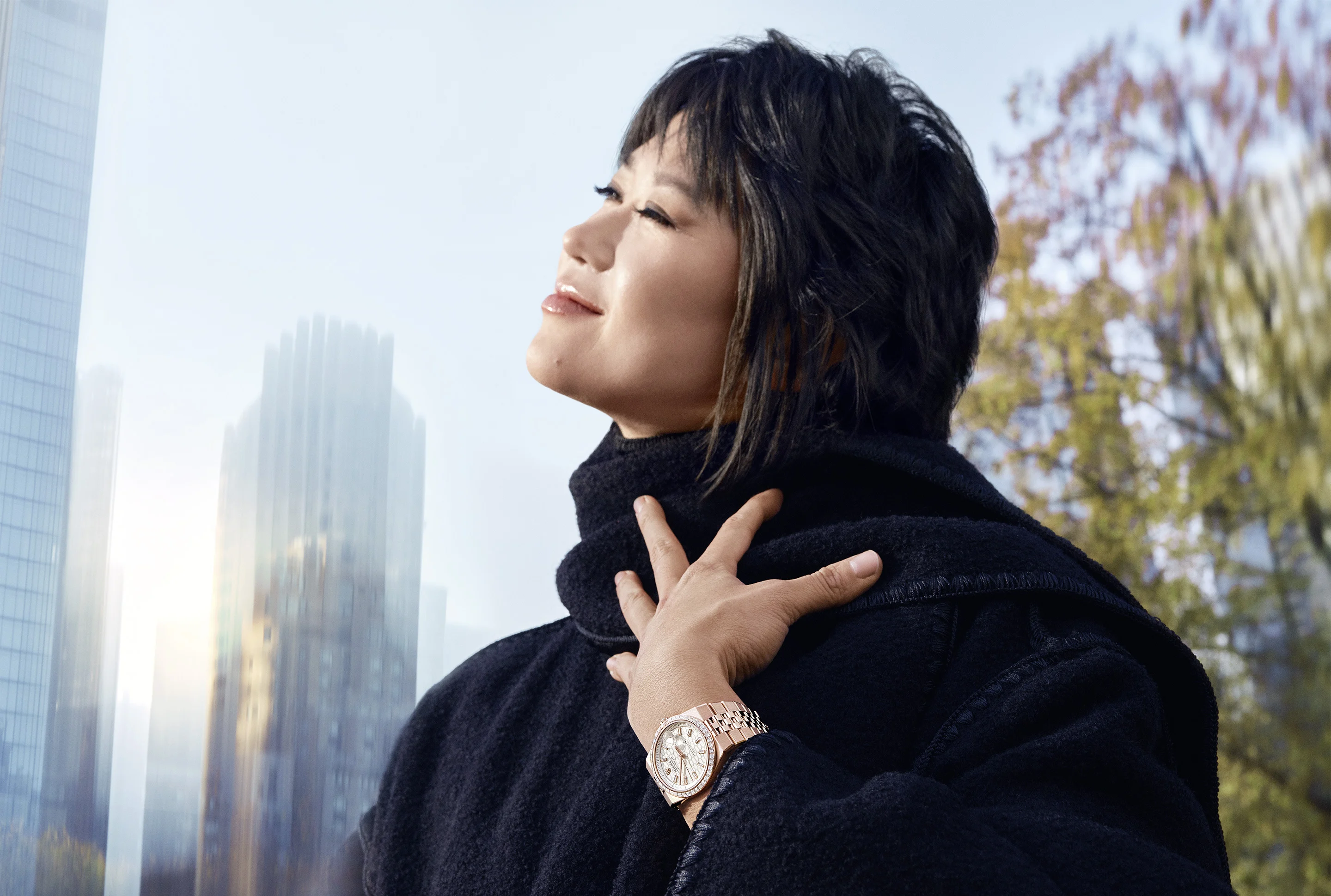 Yuja Wang with the watch on her wrist