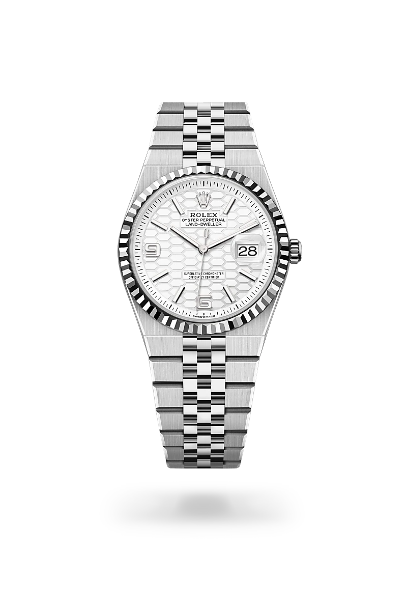 Rolex Land-Dweller 36 in White Rolesor - combination of Oystersteel and white gold, M127234-0001 - Global Timepieces
