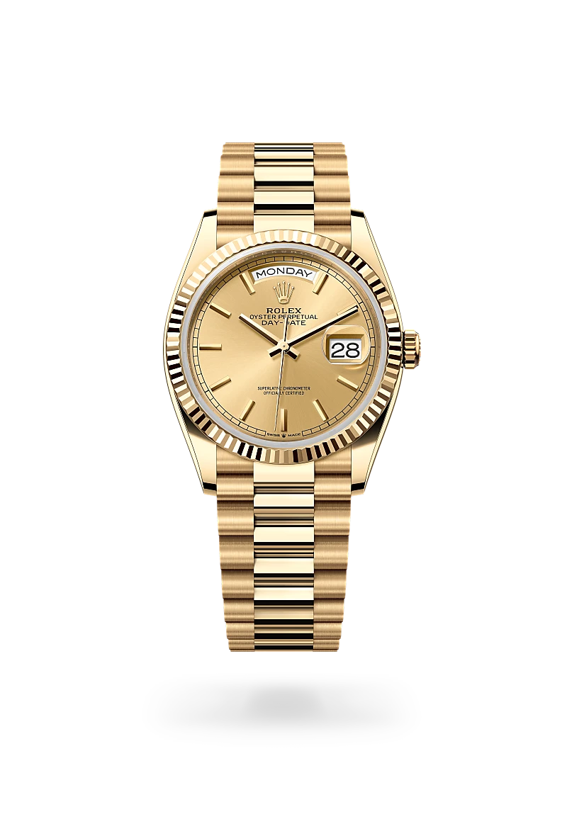 Rolex Day-Date 36 in 18 ct yellow gold, M128238-0045 - Global Timepieces
